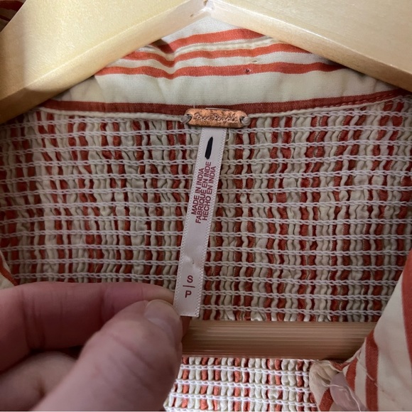 Free People Be Real Mini Dress/Tunic in Rust Stripe Size Small - Picture 9 of 13